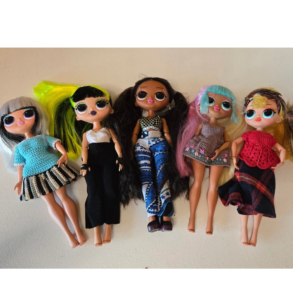 LOL Surprise OMG Fashion Doll Lot ~ 5 MGA Mixed Dolls Custom Clothes Replacement
